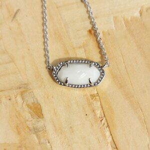 NEW Kendra Scott Elisa White Pearl Necklace Silver